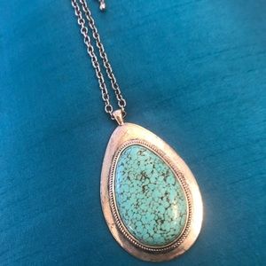 Turquoise and silver necklace